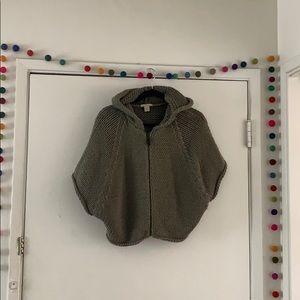 Vintage White + Warren zip up crop sweater